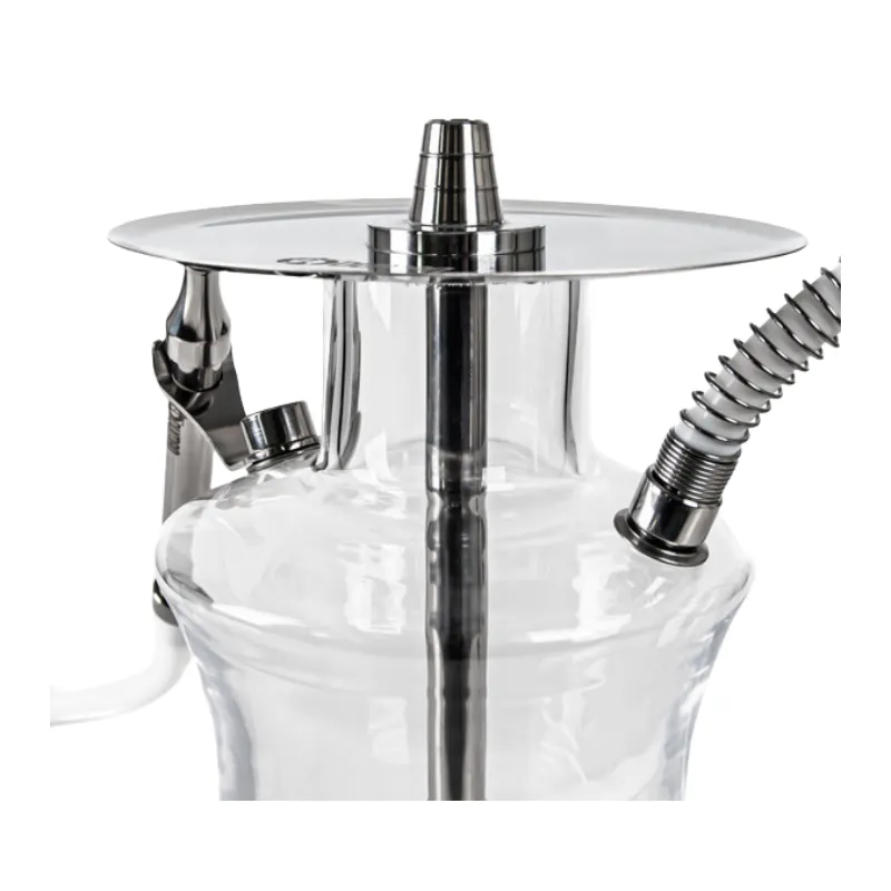 Cachimba Oduman N2 Hookah turca con cristal soplado artesanal, partes metálicas en acero inoxidable y LED multicolor con control remoto