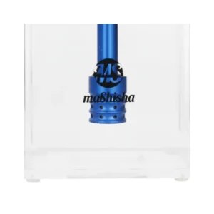 Cachimba MS Micro Blue Mashisha de alta calidad fabricada en metacrilato con formato en forma de cubo de atractivo diferente y acabado Blue exclusivo, cuerpo metálico con 4 zonas de purga en la propia tapa, manguera lavable, maletín de transporte y juego completo de gomas en The Good Shisha
