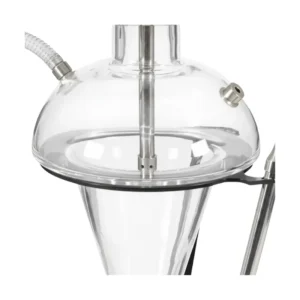 Cachimba Oduman N5 Hookah turca con cristal soplado artesanal estilo Meduse Design, acero inoxidable y soporte con LED multicolor