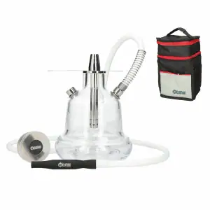 Cachimba Oduman N4 Midi de Viaje turca portátil con cristal soplado artesanal, acero inoxidable grado médico y LED multicolor