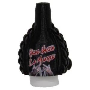 Boquilla personal 3D cantante en negro con lema en relieve