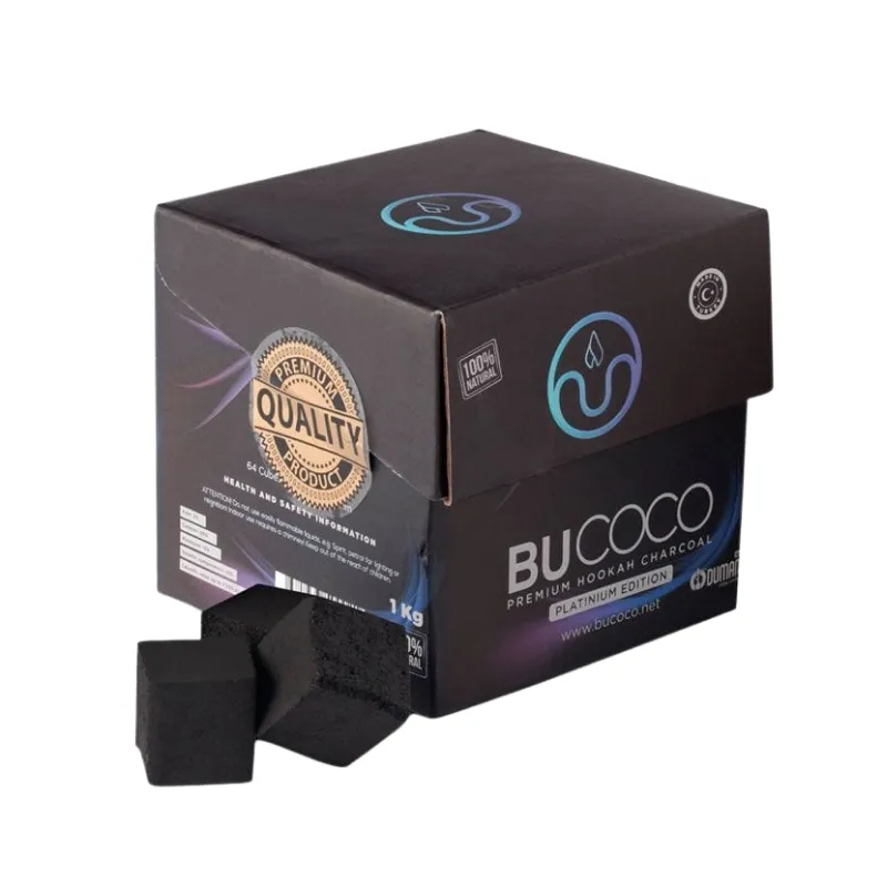 Carbón natural Bucoco 26mm para cachimba en formato 1 kg