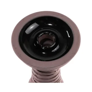 Cazoleta HC Grooved phunnel de barro negro poroso tallada a mano