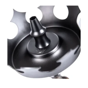 Plato Corona Regal Hookah en aluminio anodizado negro para cachimba