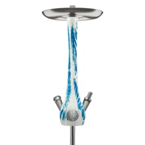 Cachimba Wookah Smooth Artic Blue en madera maciza y acero V2A con base de cristal soplada a mano mastil