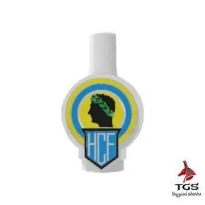 Boquilla personal 3D Hércules blanco con el escudo del equipo