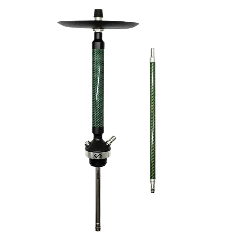 Cachimba Conceptic Design Green Carbon rusa con acero inoxidable, fibra de carbono verde y grabados láser