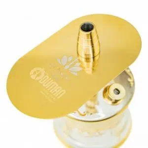 Cachimba Oduman N2 Travel By El Nefes con cristal de Bohemia, partes metálicas en acero inoxidable Gold y grabados de cobre