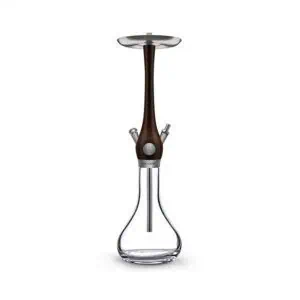 Cachimba Wookah Smooth Wengue Click Clear en madera maciza de wengue y acero V2A con base soplada a mano