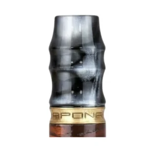 Boquilla Japona Hookah Exclusive con resina natural, madera, anillo de latón grabado y cordón dorado resina