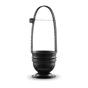 Carbonera Black L para cachimba en acero inoxidable de 43x14 cm con soporte integrado para pinzas