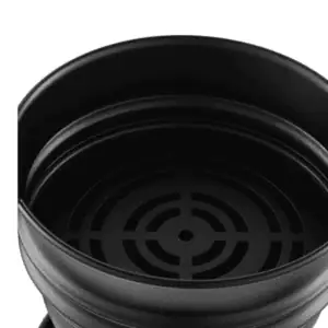 Carbonera Black L para cachimba en acero inoxidable de 43x14 cm con soporte integrado para pinzas interior