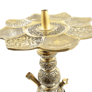 Cachimba El Nefes Sultan Colonial turca artesanal con cuerpo completo de latón fundido y base de cristal de Bohemia tallada y pintada a mano, plato grande desmontable a rosca y cazoleta incluida en The Good Shisha