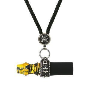 Boquilla Japona Hookah Samurai en resina premium con ornamentos samurái y caja de madera yellow