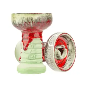 Cazoleta Samui Grun de barro esmaltado en tonos verdes y rojos