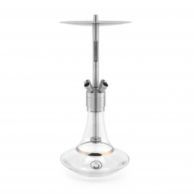 Cachimba Steamulation Pro X de 52 cm en acero V2A con platino y tubo de inmersión ajustable base clear