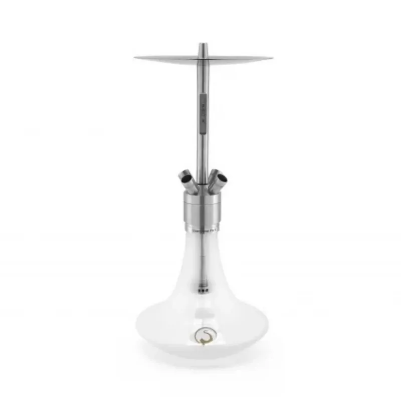 Cachimba Steamulation Pro X de 52 cm en acero V2A con platino y tubo de inmersión ajustable base white
