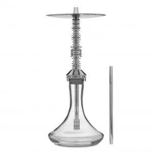 Cachimba VZ Hookah Custom V2 de 52 cm en acero inoxidable V2 con mástil modular y recogedor de melaza