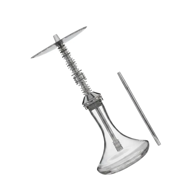 Cachimba VZ Hookah Custom V2 de 52 cm en acero inoxidable V2 con mástil modular y recogedor de melaza diagonal