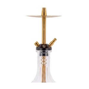 Cachimba Cold Smoke Arrow Mini española de 38 cm en acero inoxidable con cámara de aluminio, difusor regulable, boquilla de 30 cm y manguera de silicona negra de 150 cm en The Good Shisha