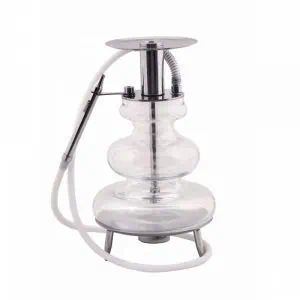 Cachimba Oduman N1 Hookah turca con base de 25 cm en cristal soplado artesanal, acero inoxidable y LED multicolor