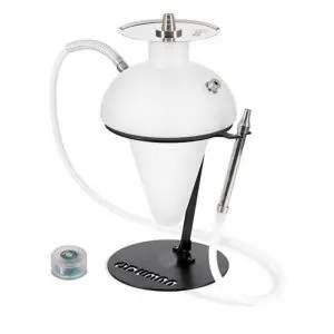 Cachimba Oduman N5 Hookah turca con cristal soplado artesanal estilo Meduse Design, acero inoxidable y soporte con LED multicolor