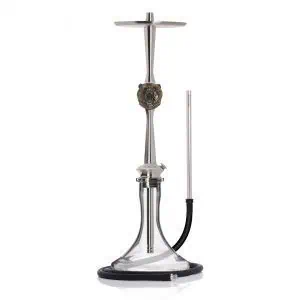Cachimba Maklaud X Russian Spirit colaboración rusa de 70 cm fabricada con los mejores materiales acero inoxidable de gran calidad y latón, con pieza central del mástil realizada a mano y replicada en latón en The Good Shisha