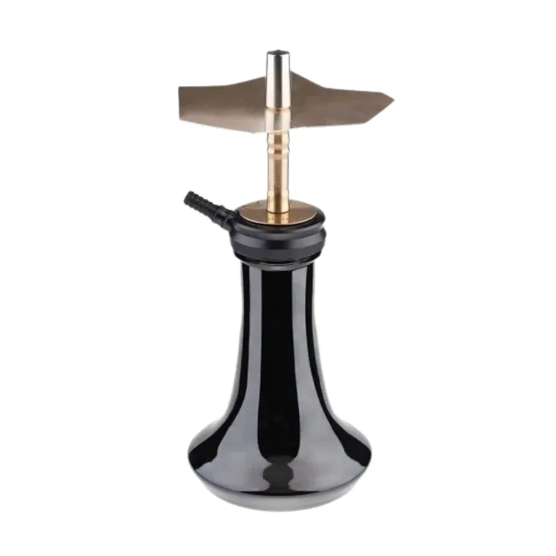 Cachimba Embery Mini Mono ucraniana fabricada en acero inoxidable y aluminio anodizado con novedoso sistema de purga integrado en la cámara, base, boquilla, plato, manguera de silicona y juego completo de gomas en The Good Shisha