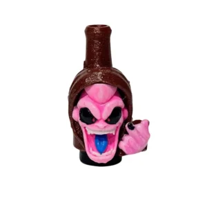Boquilla personal 3D demonio rosa con gesto del dedo