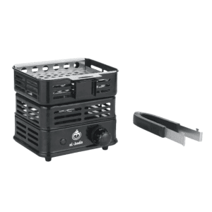 Hornillo El Badia Blaze 1000W eléctrico con rejilla extraíble y termostato ajustable para encender 20 carbones