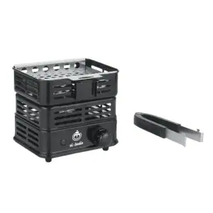 Hornillo El Badia Blaze 1000W eléctrico con rejilla extraíble y termostato ajustable para encender 20 carbones