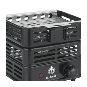 Hornillo El Badia Blaze 1000W eléctrico con rejilla extraíble y termostato ajustable para encender 20 carbones