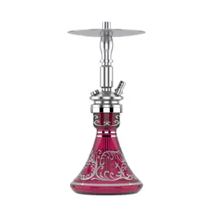Cachimba MIG Air Force S Red Silver de acero inoxidable V2A con base de cristal de bohemia
