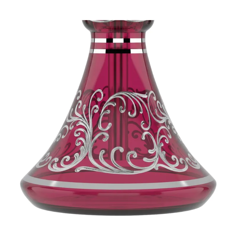 Cachimba MIG Air Force S Red Silver de acero inoxidable V2A con base de cristal de bohemia