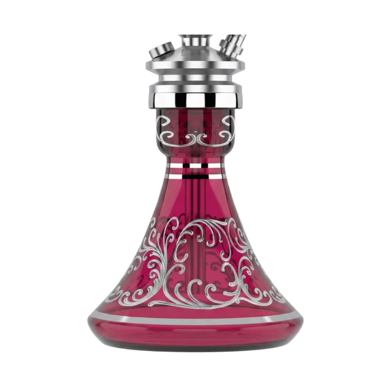 Cachimba MIG Air Force S Red Silver de acero inoxidable V2A con base de cristal de bohemia