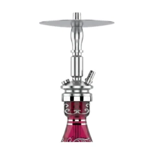 Cachimba MIG Air Force S Red Silver de acero inoxidable V2A con base de cristal de bohemia