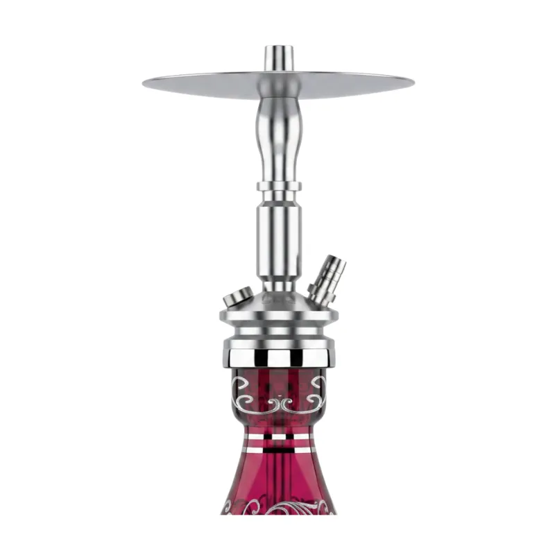 Cachimba MIG Air Force S Red Silver de acero inoxidable V2A con base de cristal de bohemia