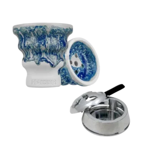Pack cazoleta gestor calor con cazoleta Ferocious Granada y gestor de calor tipo Kaloud para mejor control del calor en sesiones de cachimba en The Good Shisha
