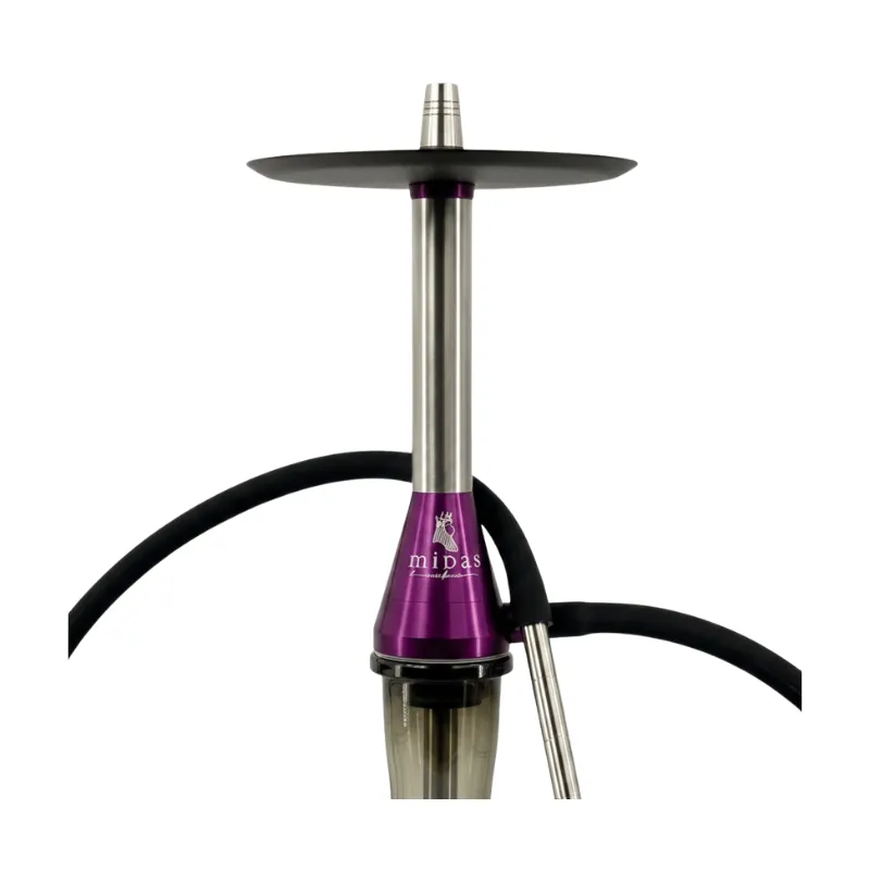 Cachimba Midas Hookah Foggy de acero inoxidable con purga a presión por el mástil