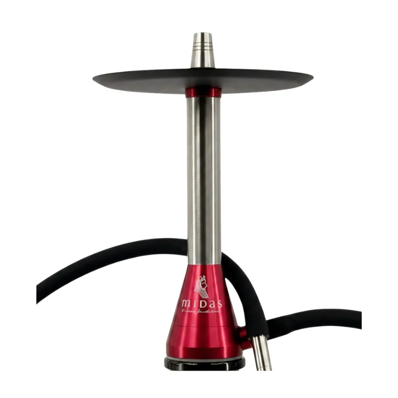 Cachimba Midas Hookah Foggy de acero inoxidable con purga a presión por el mástil