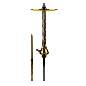 Cachimba Blade Hookah One M Rich Gold rusa en acabado dorado con plato ajustable a presión y purga 360°