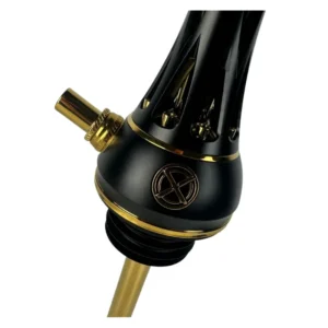 Cachimba Blade Hookah One M Black Gold rusa en negro y dorado con plato ajustable a presión y purga 360°
