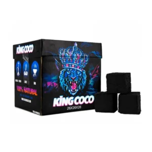 Carbón King Coco 26mm natural con encendido rápido y larga duración para cachimba