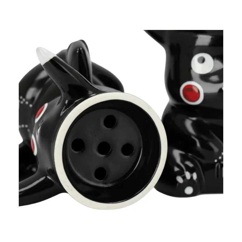 Cazoleta Don Pika Black Limited Edition de barro blanco pintada a mano con 5 orificios