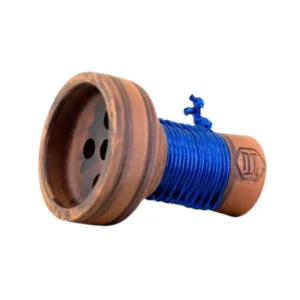 Cazoleta Japona Hookah Killer Bowl Blue de barro rojo con suelo liso y cuerda