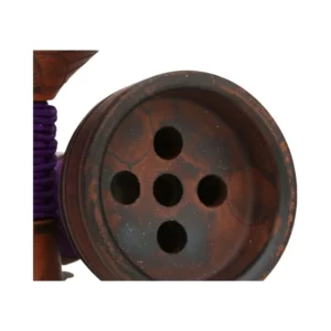 Cazoleta Japona Hookah Killer Bowl Purple de barro rojo con suelo liso y cuerda