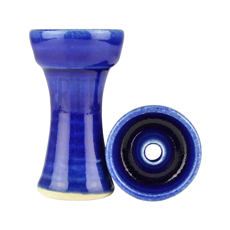 Cazoleta Tangiers Pico Bowl Blue phunnel estrecho en barro blanco chamotado