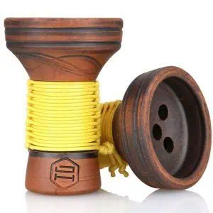 Cazoleta Japona Hookah Killer Bowl Yellow de barro rojo con suelo liso y cuerda