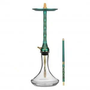 Cachimba Blade Hookah One M Green Gold rusa en verde y dorado con plato ajustable a presión y purga 360°