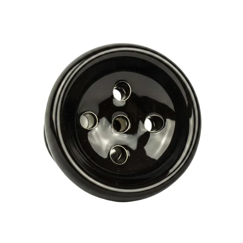 Cazoleta Bonche Turkish de barro blanco esmaltada en negro brillante
